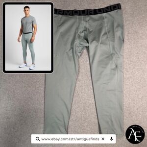 Under Armour ColdGear Mens 5XL Fitted Compression Leggings Sage Green Training‎